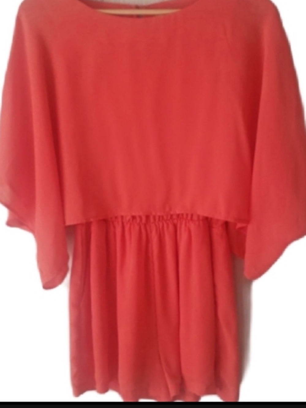 Gianni Bini coral orange cape romper NWOT